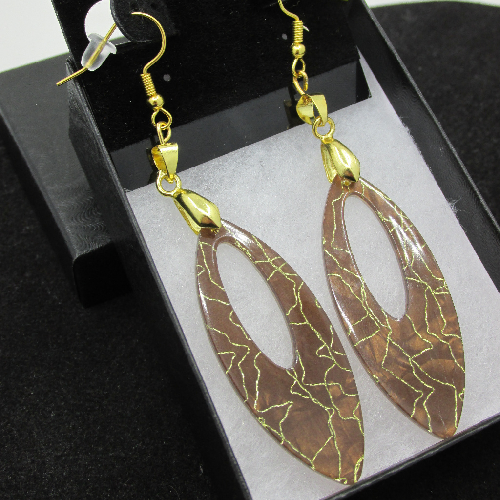 Gold Plated Abstract V Earrings 15$